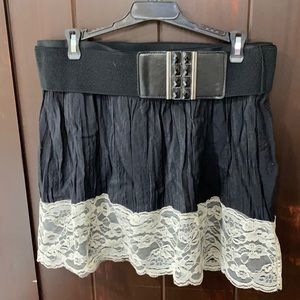 Black with white/cream lace Skirt